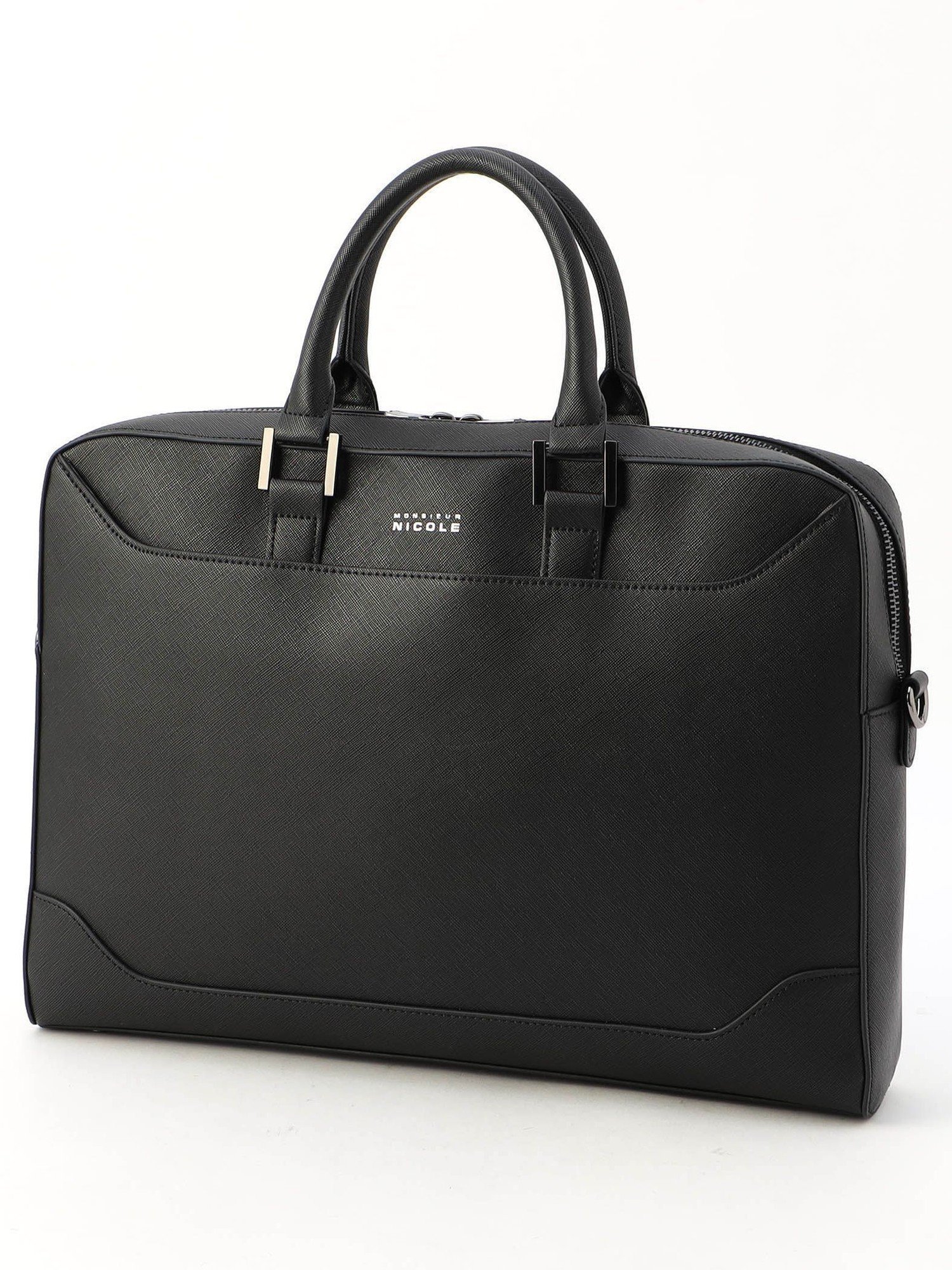 【ニコル/NICOLE / MEN】のレザーブリーフケース インテリア・キッズ・メンズ・レディースファッション・服の通販 founy(ファニー) 　ファッション　Fashion　メンズファッション　Fashion for Men　ショルダー　Shoulder, Shoulder Strap　スタイリッシュ　Stylish, Fashionable　フロント　Front, Front Design　ポケット　Pocket, Pocket Detail　ワイド　Wide, Wide Fit　エレガント 上品　Elegant　軽量　Lightweight, Ultra Light　49ブラック|ID: prp329100004592837 ipo3291000000032763328