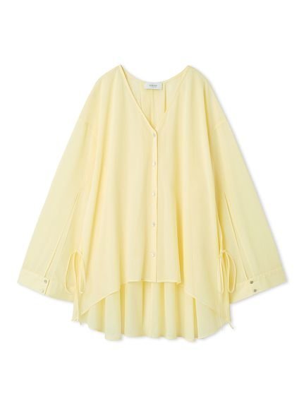 【エミ/emmi】のシアーボリュームシャツ インテリア・キッズ・メンズ・レディースファッション・服の通販 founy(ファニー) 　ファッション　Fashion　レディースファッション　Ladies' Fashion Online　トップス・カットソー　Tops/Tshirt　シャツ/ブラウス　Shirts/Blouses　おすすめ　Recommend　スリット　Slit　セットアップ　Set Up　羽織　Haori　YEL[032]|ID: prp329100004592841 ipo3291000000032609050