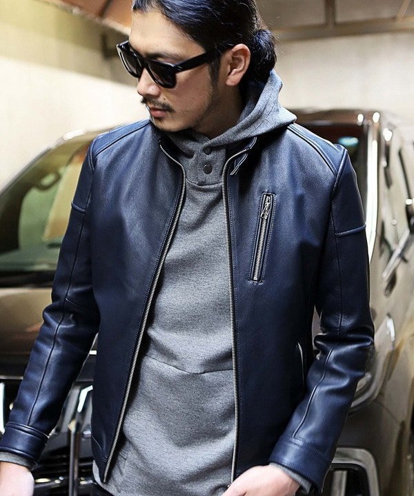 【メンズビギトーキョー/Men's Bigi / MEN】のシングルライダースレザージャケット インテリア・キッズ・メンズ・レディースファッション・服の通販 founy(ファニー) 　ファッション　Fashion　メンズファッション　Men's Style Online　ジャケット　Jacket　エレガント 上品　Elegant　ネイビー|ID: prp329100004592842 ipo3291000000032609060