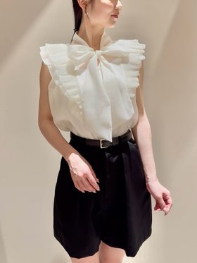 【スナイデル/SNIDEL】のノースリボウタイブラウス 人気、トレンドファッション・服の通販 founy(ファニー) ファッション Fashion レディースファッション Ladies' Fashion Online トップス・カットソー Tops/Tshirt シャツ/ブラウス Shirts/Blouses インナー Inner ウェーブ Wave エアリー Airy エレガント 上品 Elegant オーガンジー Organdy クラシカル Classical シアー Sheer ストレート Straight フラワー Flower フリル Frills プリント Print プリーツ Pleats 無地 Plain Color リボン Ribbon おすすめ Recommend |ID:prp329100004592851