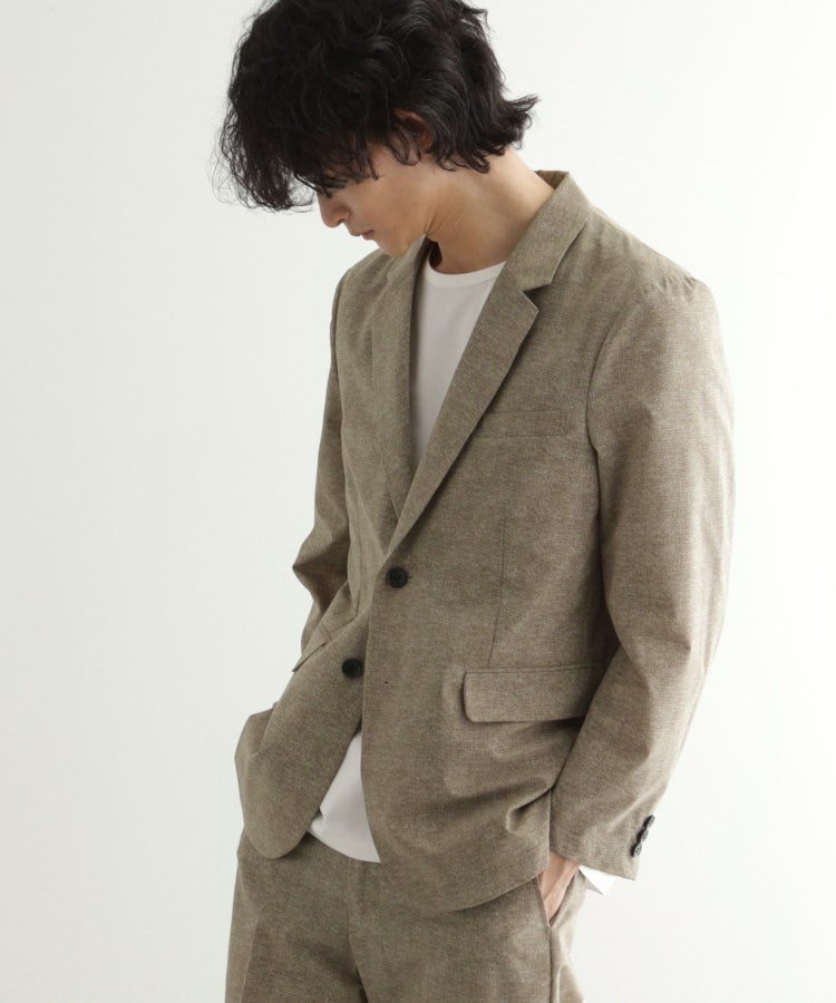 【ティーケー/tk TAKEO KIKUCHI / MEN】の【洗える/通気性】COOL DOTSテーラードジャケット(セットアップ対応) インテリア・キッズ・メンズ・レディースファッション・服の通販 founy(ファニー) 　ファッション　Fashion　メンズファッション　Men's Style Online　セットアップ　Setup/Men　ストレッチ　Stretch　セットアップ　Set Up　ビジネス 仕事 通勤　Business　ポケット　Pocket　リラックス　Relax　洗える　Washable　ベージュ|ID: prp329100004592855 ipo3291000000032609220