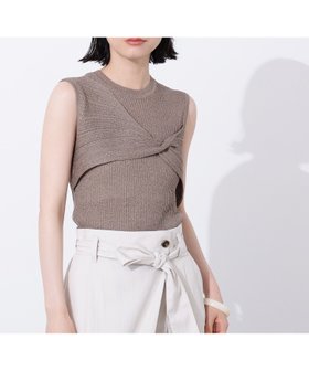 【エヌ ナチュラルビューティーベーシック/N.Natural Beauty basic】のフロントツイストリブニット 人気、トレンドファッション・服の通販 founy(ファニー) ファッション Fashion レディースファッション Ladies' Fashion Online トップス・カットソー Tops/Tshirt ニット Knit Tops アシンメトリー Asymmetry シアー Sheer シンプル Simple ツイスト Twist ノースリーブ No Sleeve リブニット Rib Knit |ID:prp329100004592858
