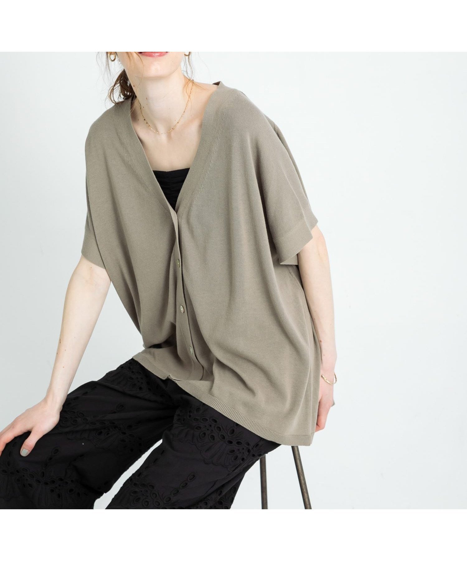 【サニーレーベル/Sonny Label / URBAN RESEARCH】の『接触冷感』クールミストフレンチニットカーディガン インテリア・キッズ・メンズ・レディースファッション・服の通販 founy(ファニー) 　ファッション　Fashion　レディースファッション　Ladies' Fashion Online　トップス・カットソー　Tops/Tshirt　ニット　Knit Tops　カーディガン　Cardigans　2025年　2025　2025春夏・S/S　Ss,Spring/Summer,2025　おすすめ　Recommend　カーディガン　Cardigan　シンプル　Simple　スリーブ　Sleeve　タンク　Tank　ノースリーブ　No Sleeve　フレンチ　French　夏　Summer　S/S・春夏　Ss・Spring/Summer　L.カーキ|ID: prp329100004592891 ipo3291000000032609601