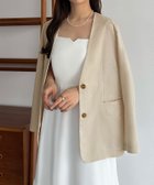 【ジュノア/JUNOAH】のcallautia リネン混ジャケット アイボリー|ID: prp329100004592944 ipo3291000000032610424