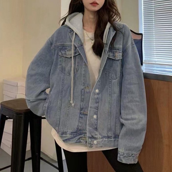 【ミニミニストア/miniministore】の韓国デニムジャケット フード付き 大きい インテリア・キッズ・メンズ・レディースファッション・服の通販 founy(ファニー) https://founy.com/ ファッション Fashion レディースファッション Ladies' Fashion Online アウター Coat Outerwear ジャケット Jackets デニムジャケット Denim Jackets ジャケット Jacket ジーンズ Jeans スニーカー Sneakers デニム Denim トレンド Trend パーカー Hoodie 冬 Winter A/W・秋冬 Aw・Autumn/Winter・Fw・Fall-Winter 長袖 Long Sleeve |ID: prp329100004592946 ipo3291000000032610429