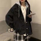 【ミニミニストア/miniministore】の韓国デニムジャケット フード付き 大きい ブラック|ID: prp329100004592946 ipo3291000000032610431