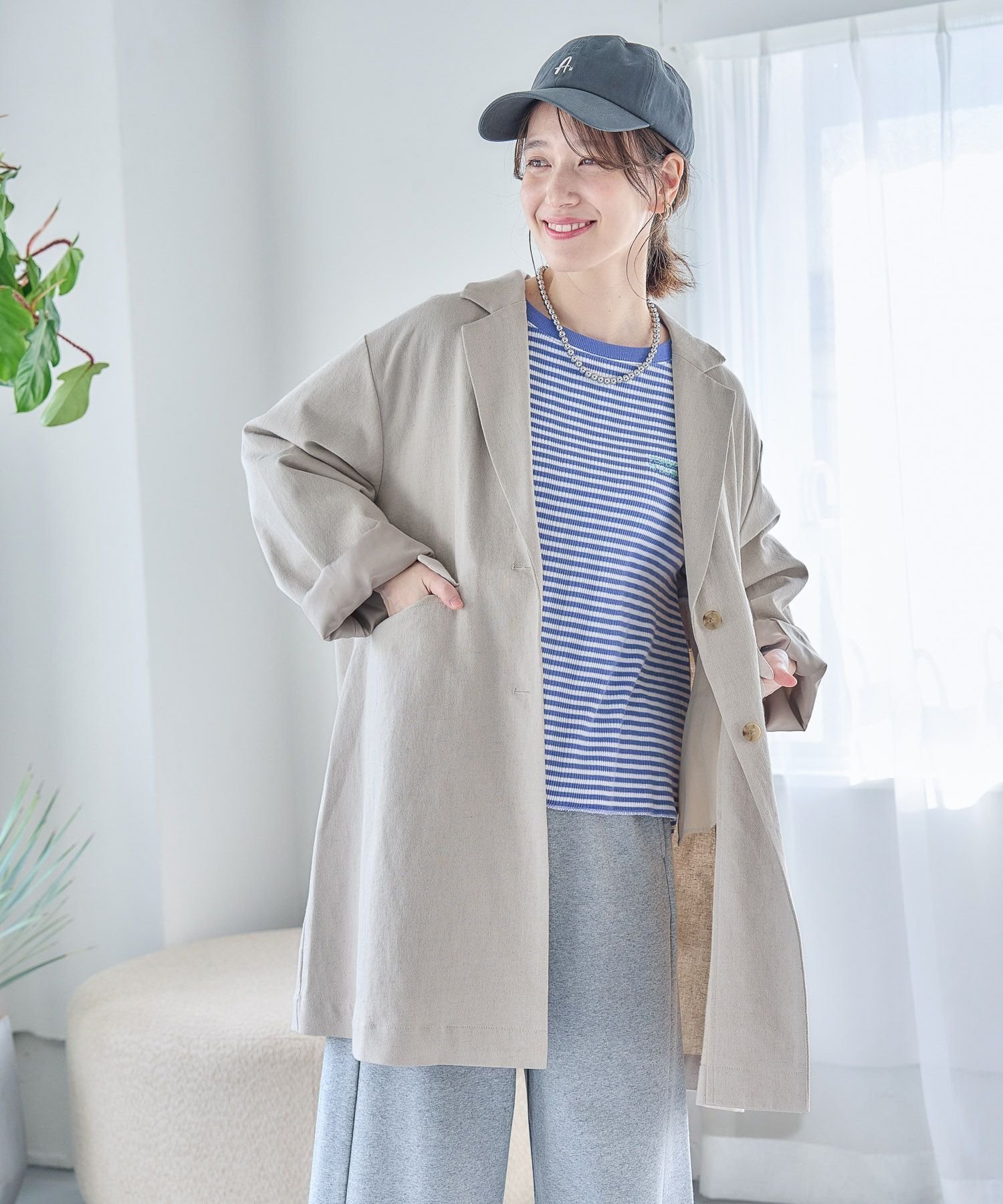 【スタディオ クリップ/studio CLIP】のコットンリネンツイルテーラードジャケット 人気、トレンドファッション・服の通販 founy(ファニー) 　ファッション　Fashion　レディースファッション　Ladies' Fashion Online　アウター　Coat Outerwear　ジャケット　Jackets　テーラードジャケット　Tailored Jackets　おすすめ　Recommend　ショルダー　Shoulder　デニム　Denim　ドロップ　Drop　バランス　Balance　ルーズ　Loose　ワイド　Wide　春　Spring　 other-1|ID: prp329100004592947 ipo3291000000032610435