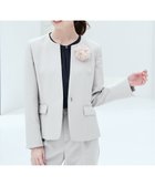 【イッカ/ikka】の【洗濯機で洗える/セットアップ対応】ウォッシャブルキーネックジャケット ライトグレー|ID: prp329100004592976 ipo3291000000032610847