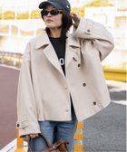【ヴァンス エクスチェンジ/VENCE EXCHANGE】のフェイクモッサスタンドショートジャケット/スタンドカラー/ロングスリーブ ベージュ|ID: prp329100004592979 ipo3291000000032610882