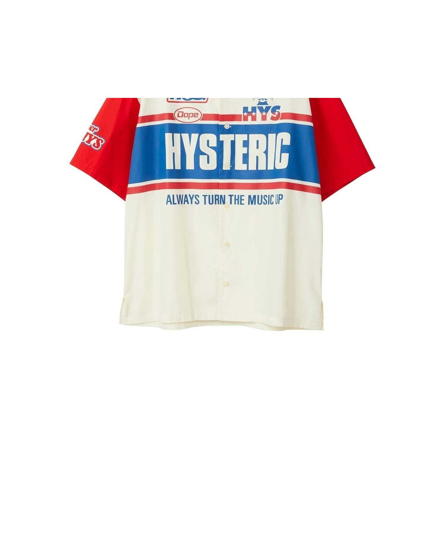 【ヒステリックグラマー/HYSTERIC GLAMOUR】のHYSTERIC レーシングシャツ インテリア・キッズ・メンズ・レディースファッション・服の通販 founy(ファニー) 　ファッション　Fashion　レディースファッション　Fashion for Women　トップス・カットソー　Cut & Sew Tops　シャツ・ブラウス・オフィスカジュアル　Elegant Blouses & Button-Ups　おすすめ　Recommended / Our Picks　メンズ　Men's, Menswear　レース　Lace, Lace Fabric　レッド|ID: prp329100004593720 ipo3291000000032751063