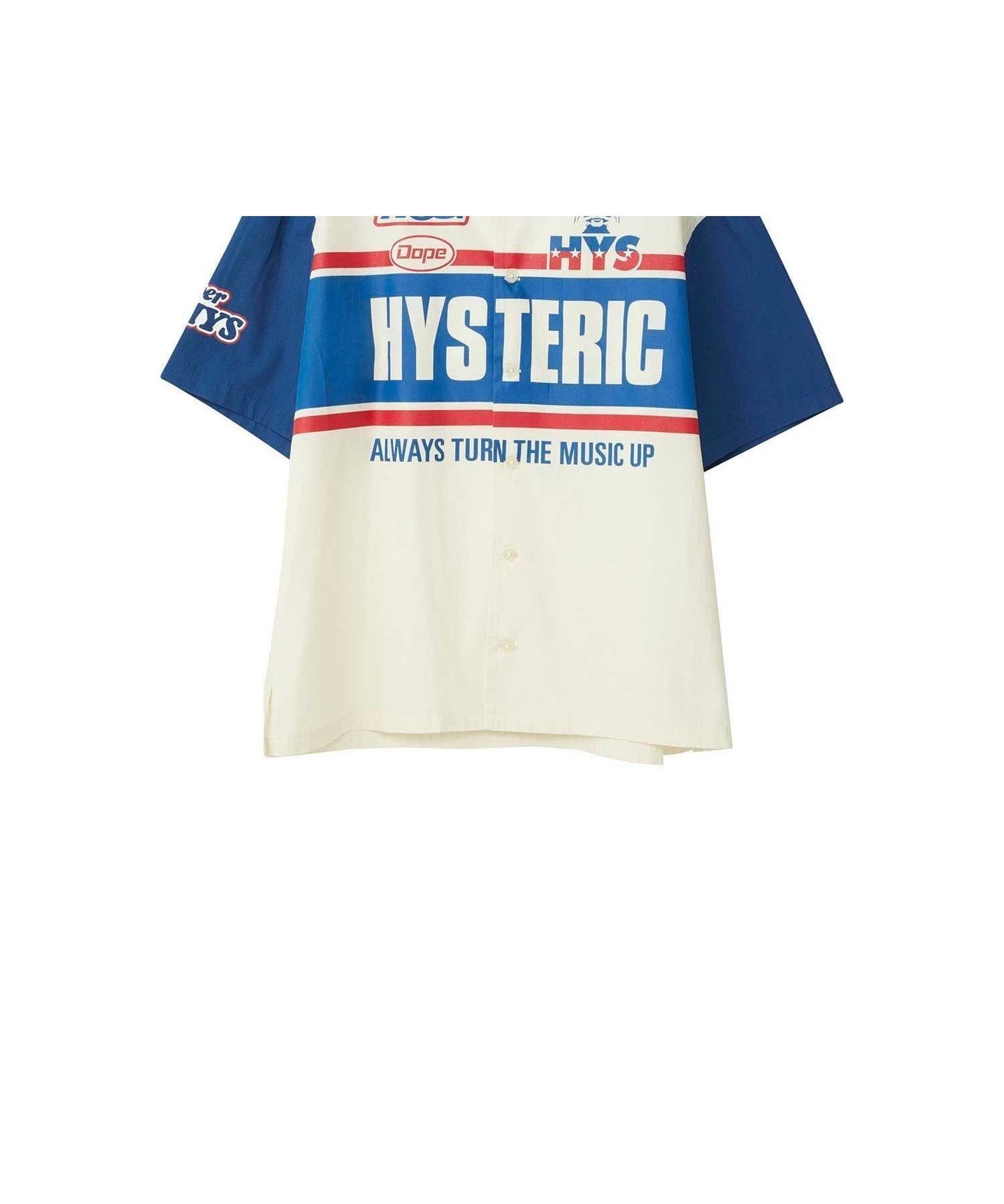 【ヒステリックグラマー/HYSTERIC GLAMOUR】のHYSTERIC レーシングシャツ インテリア・キッズ・メンズ・レディースファッション・服の通販 founy(ファニー) 　ファッション　Fashion　レディースファッション　Fashion for Women　トップス・カットソー　Cut & Sew Tops　シャツ・ブラウス・オフィスカジュアル　Elegant Blouses & Button-Ups　おすすめ　Recommended / Our Picks　メンズ　Men's, Menswear　レース　Lace, Lace Fabric　ネイビー|ID: prp329100004593720 ipo3291000000032751064