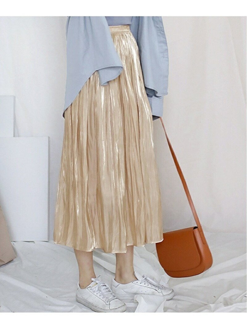 【ミニミニストア/miniministore】のランダムプリーツスカート ミモレ丈 サテン 人気、トレンドファッション・服の通販 founy(ファニー) 　ファッション　Fashion　レディースファッション　Ladies' Fashion Online　スカート　Skirt　プリーツスカート　Pleated Skirts　イエロー　Yellow　サテン　Satin　プリーツ　Pleats　ミモレ　Mimore　ランダム　Random　ロング　Long　エレガント 上品　Elegant　夏　Summer　春　Spring　S/S・春夏　Ss・Spring/Summer　楽ちん　Easy　 other-1|ID: prp329100004593726 ipo3291000000032622609