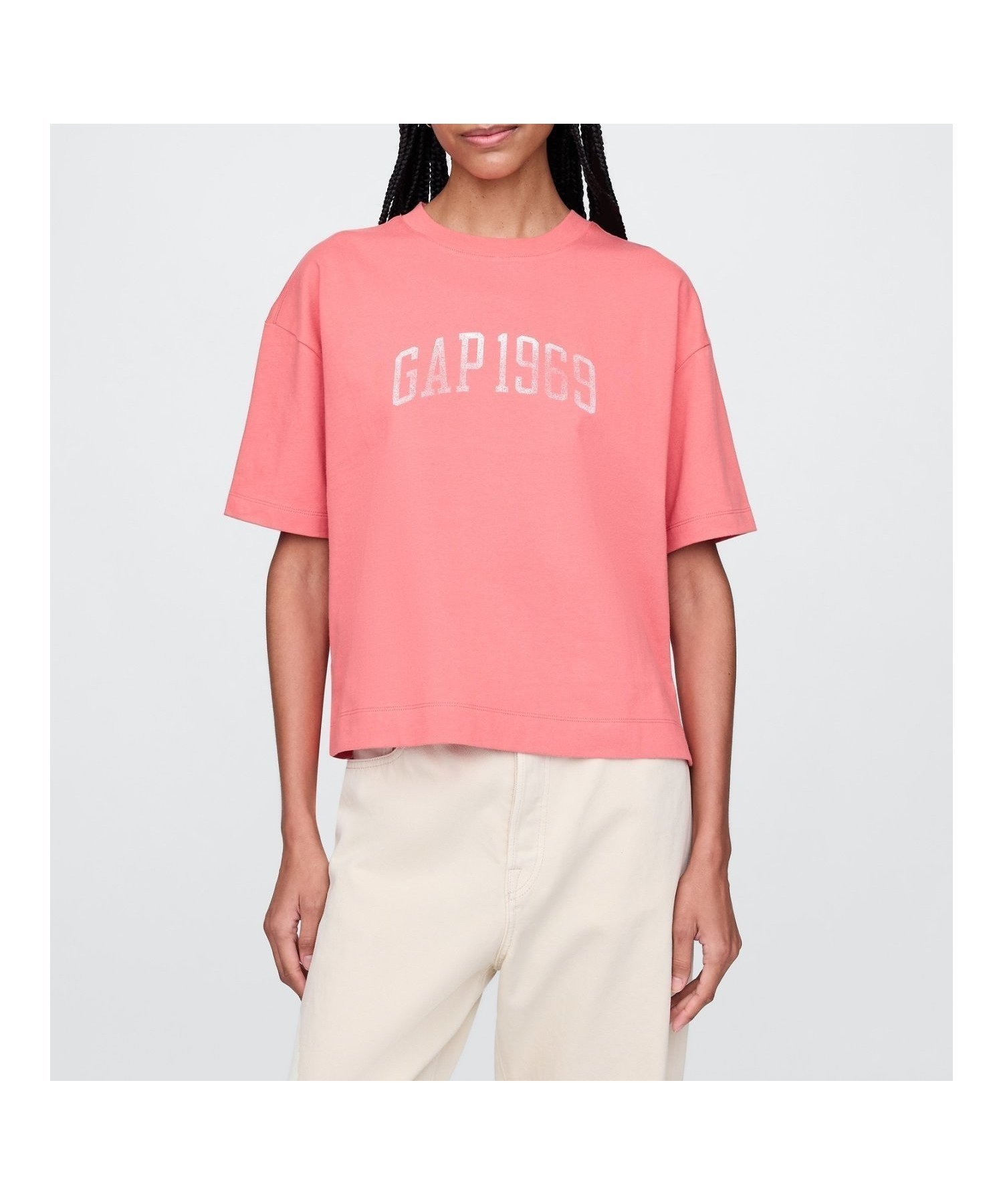 【ギャップ/GAP】のヘビーウェイト オーガニックコットン GAPロゴTシャツ インテリア・キッズ・メンズ・レディースファッション・服の通販 founy(ファニー) 　ファッション　Fashion　レディースファッション　Ladies' Fashion Online　トップス・カットソー　Tops/Tshirt　シャツ/ブラウス　Shirts/Blouses　ロング / Tシャツ　T-Shirts　おすすめ　Recommend　ダウン　Down　フィット　Fit　フロント　Front　WATERMELON_ICE|ID: prp329100004593728 ipo3291000000032622673