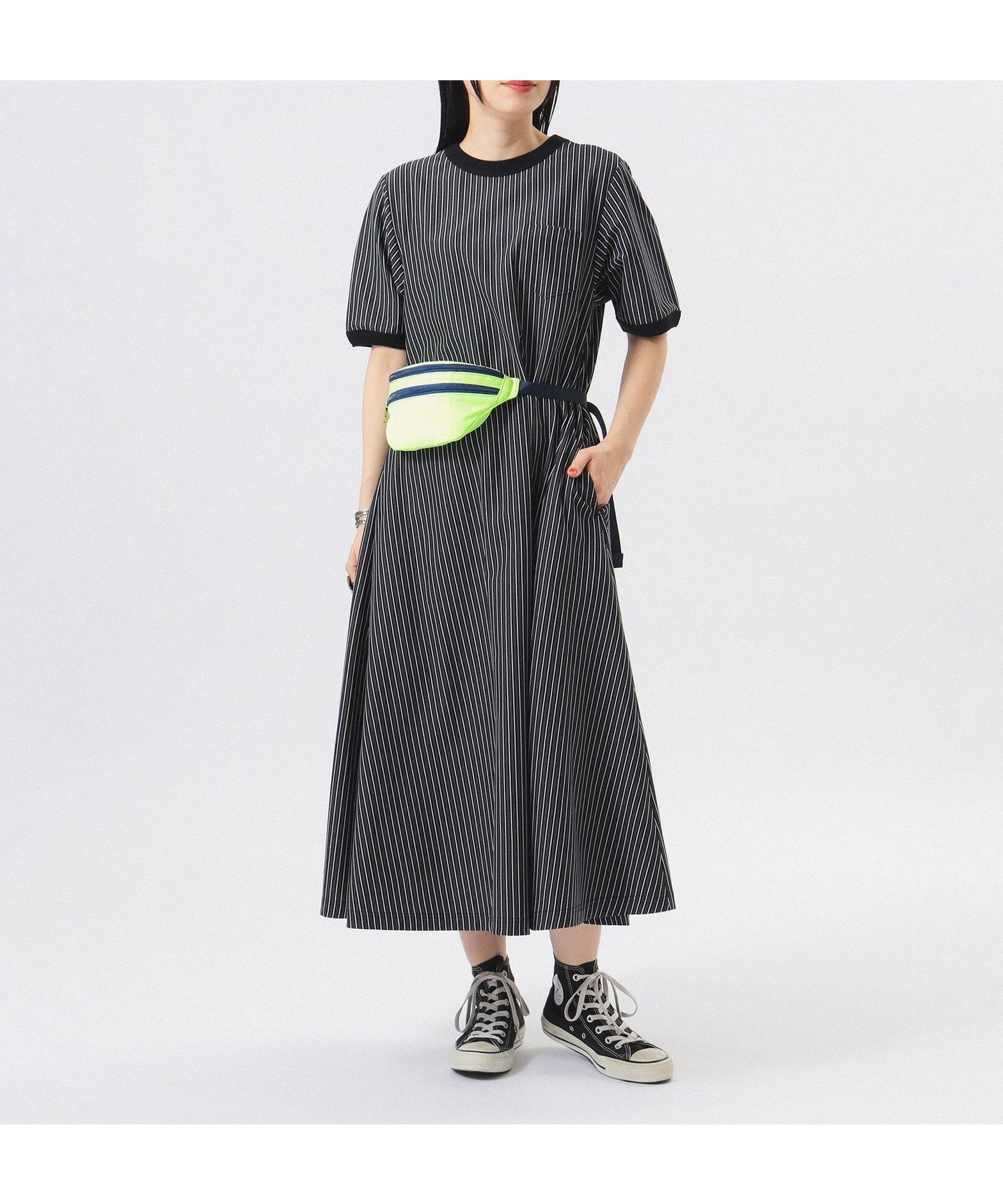【ビームス ウイメン/BEAMS】のカット ツイル マキシ ワンピース 25SS リラックスワンピース イージーケア インテリア・キッズ・メンズ・レディースファッション・服の通販 founy(ファニー) 　ファッション　Fashion　レディースファッション　Ladies' Fashion Online　ワンピース　Dress　カットソー　Cut And Sew　ストライプ　Stripe　ツイル　Twill　定番　Standard　ベスト　Vest　マキシ　Maxi　リラックス　Relax　楽ちん　Easy　おすすめ　Recommend　夏　Summer　エレガント 上品　Elegant　2025年　2025　2025春夏・S/S　Ss,Spring/Summer,2025　BLACK|ID: prp329100004593736 ipo3291000000032622936