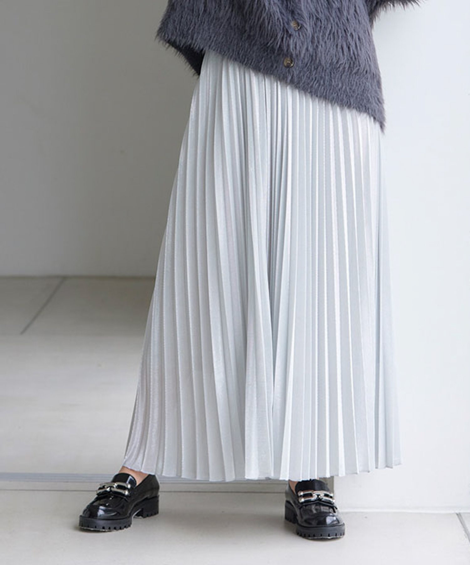 【ラナン/Ranan】のシャイニープリーツスカート インテリア・キッズ・メンズ・レディースファッション・服の通販 founy(ファニー) 　ファッション　Fashion　レディースファッション　Ladies' Fashion Online　スカート　Skirt　プリーツスカート　Pleated Skirts　シャイニー　Shiny　ジャージ　Jersey　プリーツ　Pleats　ホワイト|ID: prp329100004593744 ipo3291000000032623197