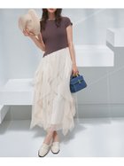 【セルフォード/CELFORD】のラッフルスカートニットドッキングワンピ 人気、トレンドファッション・服の通販 founy(ファニー) ファッション Fashion レディースファッション Ladies' Fashion Online スカート Skirt アシンメトリー Asymmetry チェック Check チュール Tulle フィット Fit thumbnail BRW[058]|ID: prp329100004593750 ipo3291000000032623362