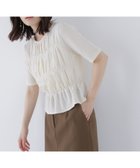 【ナチュラル ビューティー ベーシック/NATURAL BEAUTY BASIC】のシャーリングペプラムカットソー半袖 オフホワイト1|ID: prp329100004593783 ipo3291000000032738683