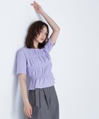 【ナチュラル ビューティー ベーシック/NATURAL BEAUTY BASIC】のシャーリングペプラムカットソー半袖 ラベンダー|ID: prp329100004593783 ipo3291000000032738686