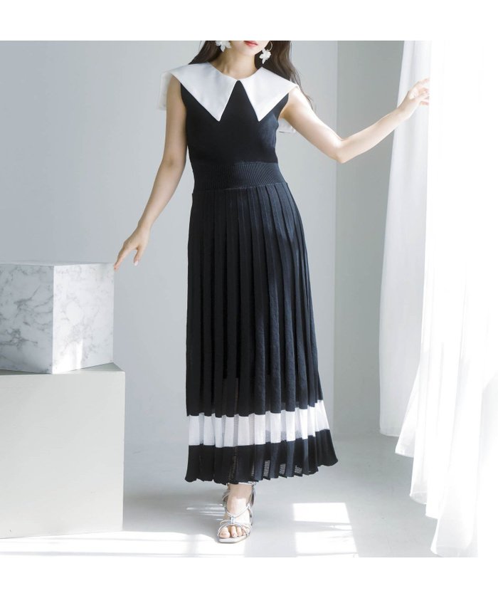 【ノエラ/Noela】の襟付きニットワンピ インテリア・キッズ・メンズ・レディースファッション・服の通販 founy(ファニー) https://founy.com/ ファッション Fashion レディースファッション Ladies' Fashion Online ワンピース Dress ニットワンピース Knit Dresses クラシック Classic トレンド Trend フィット Fit プリーツ Pleats ポケット Pocket エレガント 上品 Elegant 透かし Watermark |ID: prp329100004593829 ipo3291000000032624609