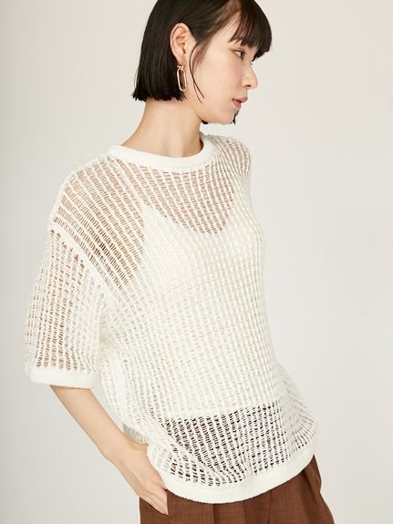 【エミ/emmi】のメッシュニットルーズトップス インテリア・キッズ・メンズ・レディースファッション・服の通販 founy(ファニー) https://founy.com/ ファッション Fashion レディースファッション Ladies' Fashion Online トップス・カットソー Tops/Tshirt ニット Knit Tops おすすめ Recommend キャミワンピース Cami Dress シンプル Simple セットアップ Set Up デニム Denim |ID: prp329100004593833 ipo3291000000032624675