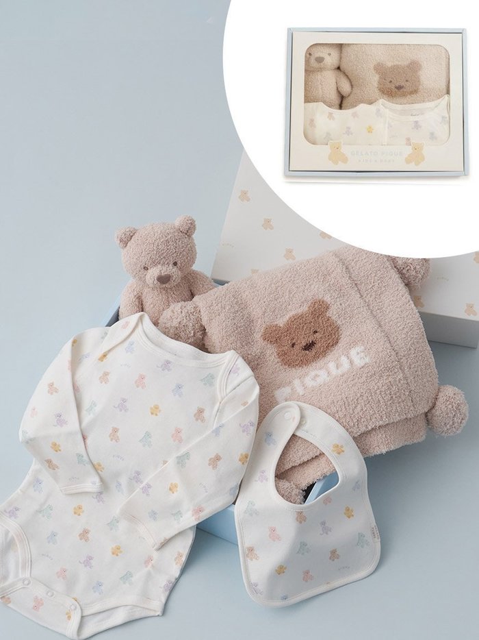 【ジェラート ピケ/gelato pique / KIDS】の【ラッピング済み】【BABY】ベアブランケット ぬいぐるみ ボディースーツ スタイ4点セット ギフトBOX インテリア・キッズ・メンズ・レディースファッション・服の通販 founy(ファニー) https://founy.com/ ファッション Fashion キッズファッション Fashion for Kids ギフト プレゼント Gift / Present スーツ Suit, Formalwear ブランケット Blanket, Throw Blanket |ID: prp329100004593852 ipo3291000000032761099