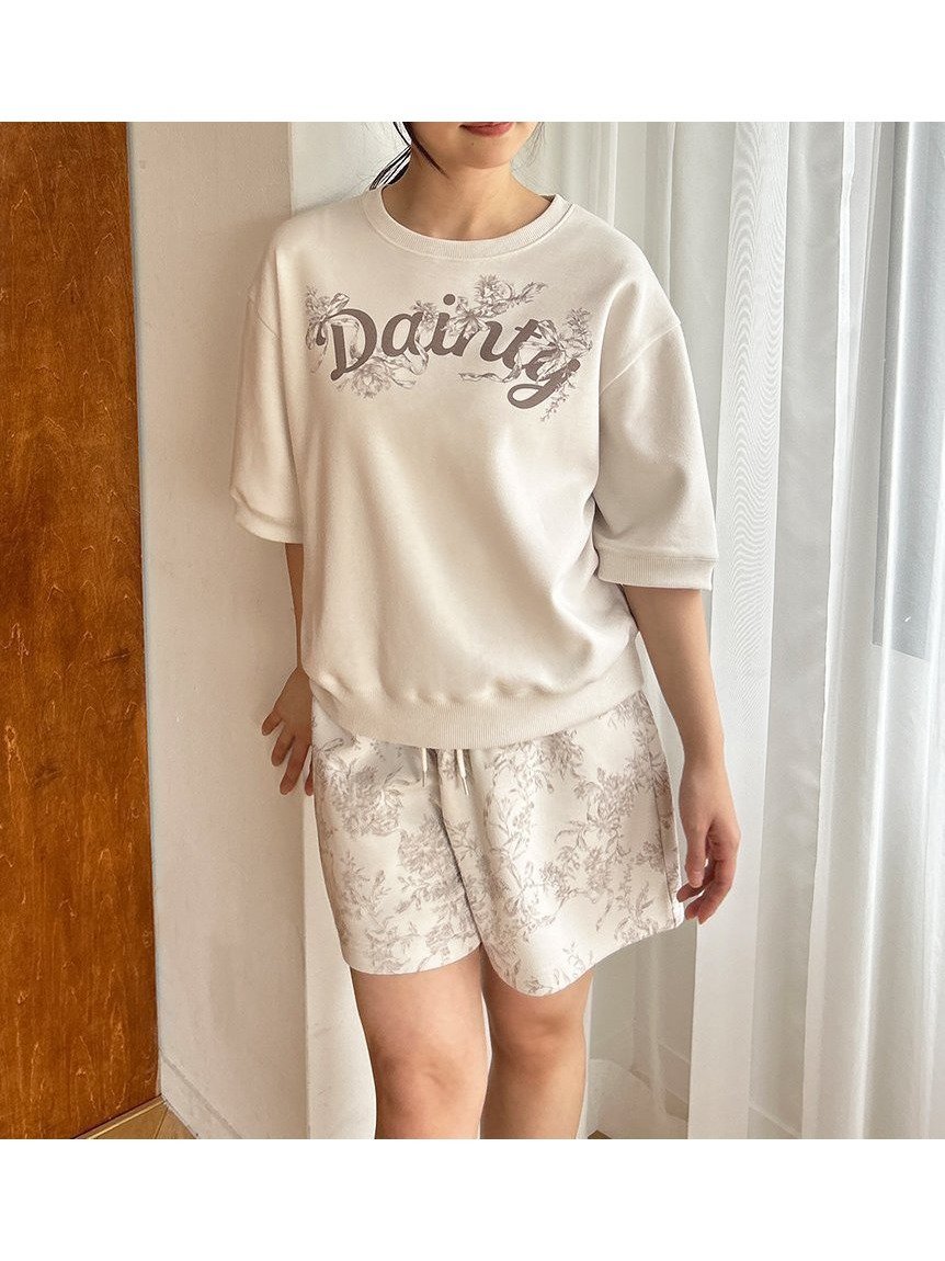 【スナイデル ホーム/SNIDEL HOME】のスウェットセットアップ 人気、トレンドファッション・服の通販 founy(ファニー) 　ファッション　Fashion　レディースファッション　Fashion for Women　トップス・カットソー　Cut & Sew Tops　レディースパーカー・カジュアルフーディー　Casual Hoodies & Sweatshirts　スウェット・クルーネックトップス　Sweatshirts & Crewnecks / Relaxed Fit Sweat Tops　おすすめ　Recommended / Our Picks　ギフト プレゼント　Gift / Present　ショート　Short, Short Length　セットアップ　Set-Up, Coordinated Outfit　フラワー　Flower, Floral　エレガント 上品　Elegant　半袖　Short Sleeve, Half Sleeve　 other-1|ID: prp329100004593864 ipo3291000000032625323