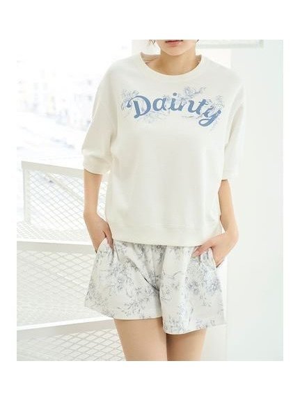 【スナイデル ホーム/SNIDEL HOME】のスウェットセットアップ インテリア・キッズ・メンズ・レディースファッション・服の通販 founy(ファニー) 　ファッション　Fashion　レディースファッション　Fashion for Women　トップス・カットソー　Cut & Sew Tops　レディースパーカー・カジュアルフーディー　Casual Hoodies & Sweatshirts　スウェット・クルーネックトップス　Sweatshirts & Crewnecks / Relaxed Fit Sweat Tops　おすすめ　Recommended / Our Picks　ギフト プレゼント　Gift / Present　ショート　Short, Short Length　セットアップ　Set-Up, Coordinated Outfit　フラワー　Flower, Floral　エレガント 上品　Elegant　半袖　Short Sleeve, Half Sleeve　LBLU[081]|ID: prp329100004593864 ipo3291000000032625328