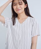 【インディヴィ/INDIVI】の【洗える/通勤】マルチストライプブラウス ホワイト|ID: prp329100004593924 ipo3291000000032626661