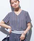 【インディヴィ/INDIVI】の【洗える/通勤】マルチストライプブラウス チャコールグレー|ID: prp329100004593924 ipo3291000000032626662
