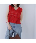 【ナチュラル ビューティー ベーシック/NATURAL BEAUTY BASIC】の透かし編みフリルニット 人気、トレンドファッション・服の通販 founy(ファニー) ファッション Fashion レディースファッション Fashion for Women トップス・カットソー Cut & Sew Tops ニット Knit Tops & Sweaters コンパクト Compact, Small Size デニム Denim, Jeans Material フリル Frill, Ruffle ミックス Mix, Mixed Style 夏 Summer 透かし Cut-Out, Lacework thumbnail レッド|ID: prp329100004593939 ipo3291000000033201148