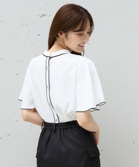 【アンデミュウ/Andemiu】の2WAYラッフルブラウス 人気、トレンドファッション・服の通販 founy(ファニー) ファッション Fashion レディースファッション Ladies' Fashion Online トップス・カットソー Tops/Tshirt シャツ/ブラウス Shirts/Blouses スタンド Stand スリーブ Sleeve フレア Flare ボトム Bottom エレガント 上品 Elegant |ID:prp329100004593949