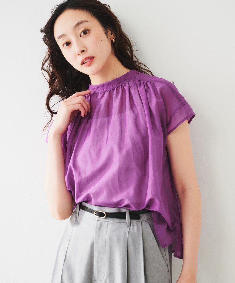 【アンタイトル/UNTITLED】の綿シルク2WAYブラウス インテリア・キッズ・メンズ・レディースファッション・服の通販 founy(ファニー) 　ファッション　Fashion　レディースファッション　Ladies' Fashion Online　トップス・カットソー　Tops/Tshirt　シャツ/ブラウス　Shirts/Blouses　シルク　Silk　エレガント 上品　Elegant　パープル|ID: prp329100004593951 ipo3291000000032627025