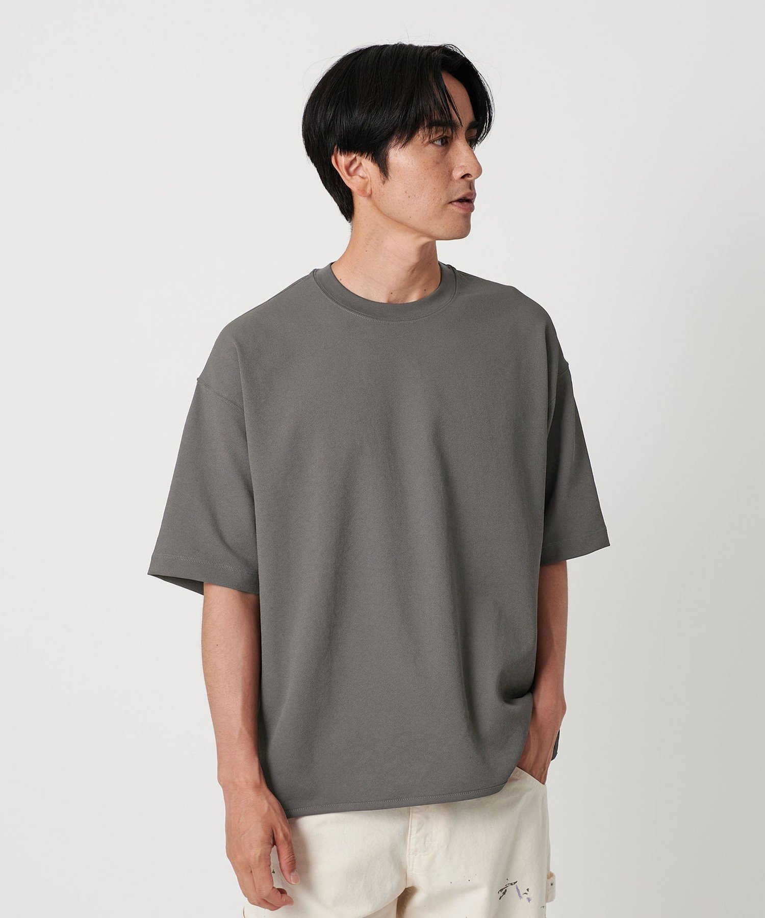 【ビューティ&ユース ユナイテッドアローズ/BEAUTY&YOUTH / UNITED ARROWS / MEN】のAir Dobby ワイドテーパード クルーネック Tシャツ -ヨコストレッチ 吸水速乾性- インテリア・キッズ・メンズ・レディースファッション・服の通販 founy(ファニー) 　ファッション　Fashion　メンズファッション　Fashion for Men　吸水　Absorbent, Quick-Dry　ショルダー　Shoulder, Shoulder Strap　ショート　Short, Short Length　シンプル　Simple, Minimal　ストレッチ　Stretch, Stretchy Fabric　スニーカー　Sneakers, Trainers　スラックス　Slacks, Dress Pants　デニム　Denim, Jeans Material　ドレープ　Drape, Draping Fabric　ドロップ　Drop Shoulder, Dropped Style　パイピング　Piping, Trim Design　フラット　Flat, Flat Shoes　ポロシャツ　Polo Shirt, Collared Tee　リラックス　Relax, Relaxed Fit　おすすめ　Recommended / Our Picks　夏　Summer　ビジネス 仕事 通勤　Business / Work / Commuting　MD.GRAY|ID: prp329100004593978 ipo3291000000032743330