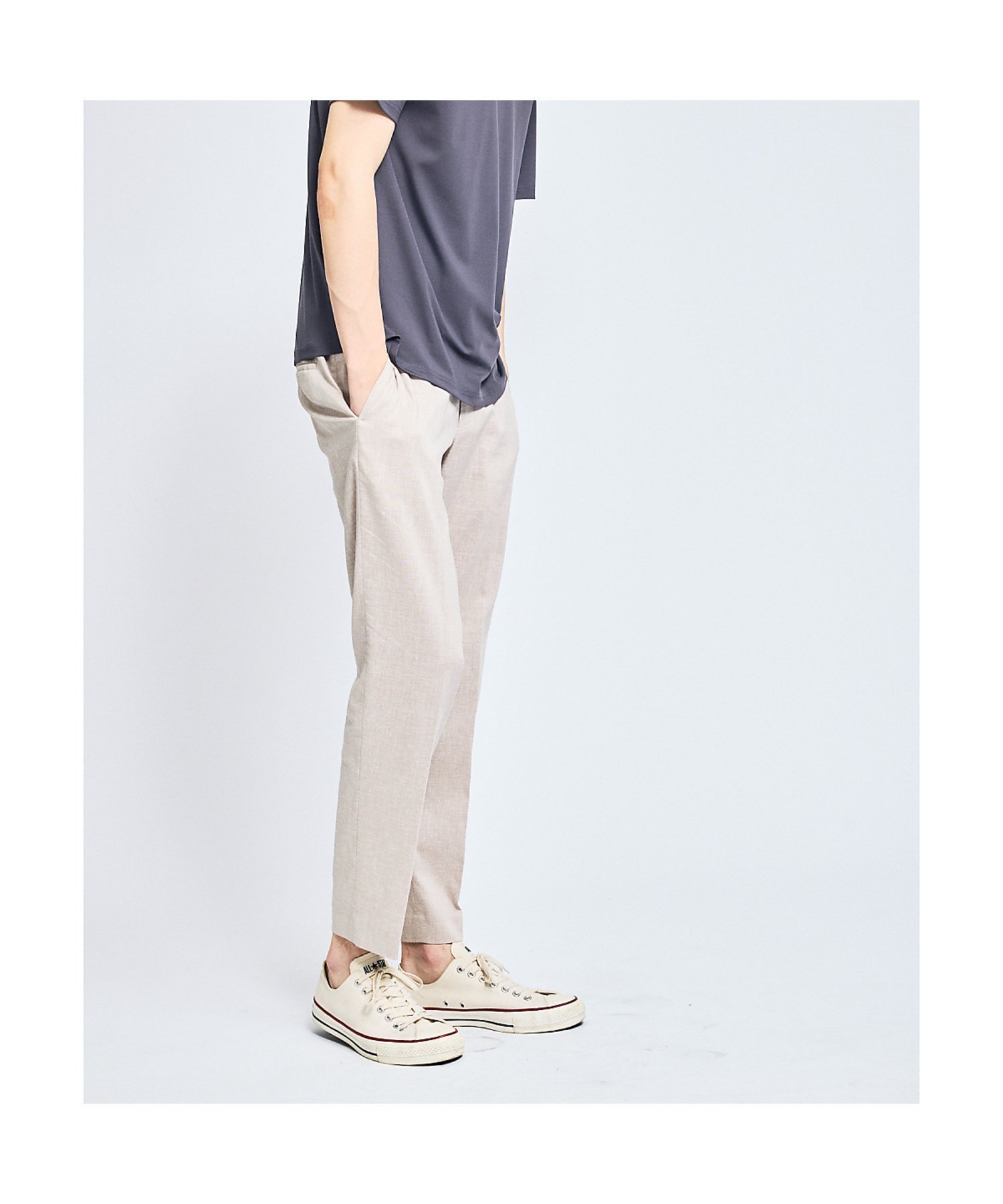 【アバハウス/ABAHOUSE / MEN】の【セットアップ対応】ソロストレッチ リネン テーパード パンツ / スラックス インテリア・キッズ・メンズ・レディースファッション・服の通販 founy(ファニー) 　ファッション　Fashion　メンズファッション　Men's Style Online　ボトムス　Bottoms/Men　アンクル　Uncle　ジャケット　Jacket　ストレッチ　Stretch　スニーカー　Sneakers　スピンドル　Spindle　スマート　Smart　スラックス　Slacks　セットアップ　Set Up　テーパード　Tapered　人気　Popularity　フィット　Fit　リネン　Linen　エレガント 上品　Elegant　ベージュ|ID: prp329100004594008 ipo3291000000032627949