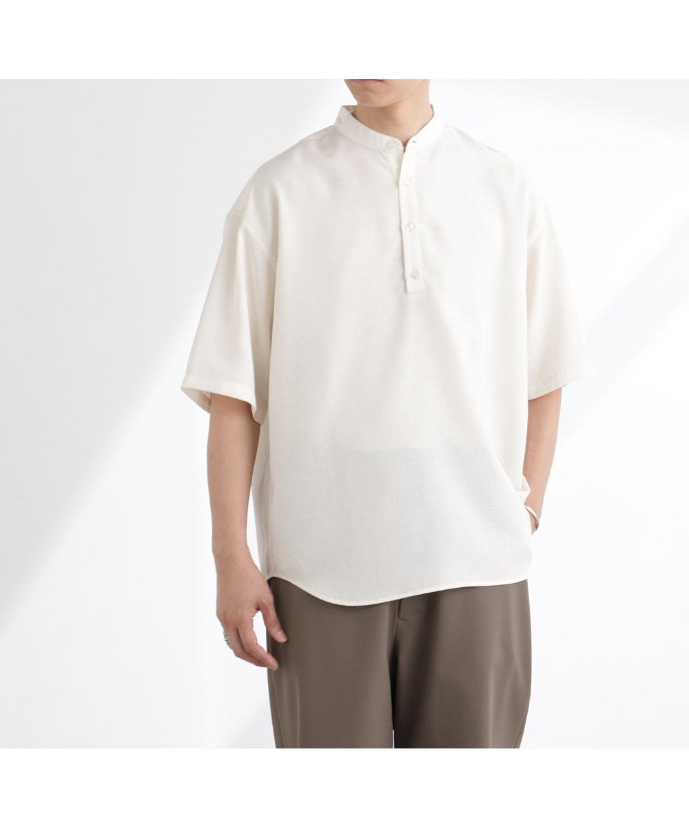【ナノ ユニバース/nano universe / MEN】のテックリネンバンドカラープルオーバーシャツ 半袖 人気、トレンドファッション・服の通販 founy(ファニー) 　ファッション　Fashion　メンズファッション　Men's Style Online　トップス・カットソー　Tops/Tshirt/Men　シャツ　Shirts　スタンダード　Standard　スラックス　Slacks　定番　Standard　半袖　Short Sleeve　リネン　Linen　ワイド　Wide　おすすめ　Recommend　2025年　2025　2025春夏・S/S　Ss,Spring/Summer,2025　 other-1|ID: prp329100004594010 ipo3291000000032627983