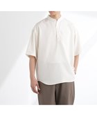 【ナノ ユニバース/nano universe / MEN】のテックリネンバンドカラープルオーバーシャツ 半袖 ホワイト|ID: prp329100004594010 ipo3291000000032627985