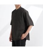 【ナノ ユニバース/nano universe / MEN】のテックリネンバンドカラープルオーバーシャツ 半袖 チャコール3|ID: prp329100004594010 ipo3291000000032627986
