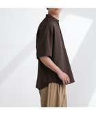 【ナノ ユニバース/nano universe / MEN】のテックリネンバンドカラープルオーバーシャツ 半袖 ブラウン|ID: prp329100004594010 ipo3291000000032627988