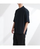 【ナノ ユニバース/nano universe / MEN】のテックリネンバンドカラープルオーバーシャツ 半袖 ネイビー|ID: prp329100004594010 ipo3291000000032627989