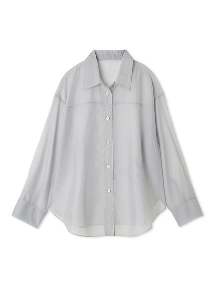 【フレイ アイディー/FRAY I.D】のオーガンジーシアーシャツ インテリア・キッズ・メンズ・レディースファッション・服の通販 founy(ファニー) 　ファッション　Fashion　レディースファッション　Ladies' Fashion Online　トップス・カットソー　Tops/Tshirt　シャツ/ブラウス　Shirts/Blouses　エレガント 上品　Elegant　オーガンジー　Organdy　カフス　Cuffs　キャミ　Cami　シャイニー　Shiny　タンク　Tank　バランス　Balance　フロント　Front　ルーズ　Loose　GRY[006]|ID: prp329100004594024 ipo3291000000032628169