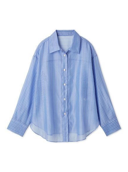 【フレイ アイディー/FRAY I.D】のオーガンジーシアーシャツ インテリア・キッズ・メンズ・レディースファッション・服の通販 founy(ファニー) 　ファッション　Fashion　レディースファッション　Ladies' Fashion Online　トップス・カットソー　Tops/Tshirt　シャツ/ブラウス　Shirts/Blouses　エレガント 上品　Elegant　オーガンジー　Organdy　カフス　Cuffs　キャミ　Cami　シャイニー　Shiny　タンク　Tank　バランス　Balance　フロント　Front　ルーズ　Loose　STRIPE[932]|ID: prp329100004594024 ipo3291000000032628170
