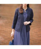 【トランスワーク/TRANS WORK】の【美シリーズ】【UV対策】【着用しわ軽減】【ウォッシャブル】エアリーコードレーンノーカラージャケット ネイビー|ID: prp329100004594035 ipo3291000000032628302