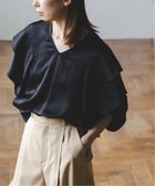 【ノーブル / スピック&スパン/NOBLE / Spick & Span】のシボサテンレイヤースリーブブラウス ブラック|ID: prp329100004594041 ipo3291000000032628376