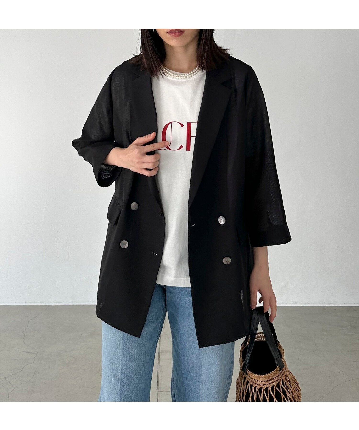 【ドゥ アルシーヴ/Doux archives】のリネンライクシアージャケット インテリア・キッズ・メンズ・レディースファッション・服の通販 founy(ファニー) 　ファッション　Fashion　レディースファッション　Ladies' Fashion Online　アウター　Coat Outerwear　ジャケット　Jackets　おすすめ　Recommend　シアー　Sheer　セットアップ　Set Up　トレンド　Trend　リネン　Linen　夏　Summer　旅行　Travel　BLACK|ID: prp329100004594047 ipo3291000000032628571
