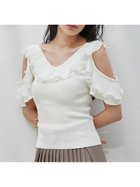 【スナイデル/SNIDEL】のフリルプリーツニットプルオーバー 人気、トレンドファッション・服の通販 founy(ファニー) ファッション Fashion レディースファッション Ladies' Fashion Online トップス・カットソー Tops/Tshirt ニット Knit Tops プルオーバー Pullover おすすめ Recommend ウェーブ Wave ストレート Straight ドッキング Docking フィット Fit フリル Frills プリーツ Pleats 人気 Popularity 定番 Standard thumbnail IVR[003]|ID: prp329100004594369 ipo3291000000032636354