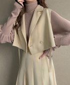 【ジュノア/JUNOAH】のショートベスト+スカートセットアップ アイボリー|ID: prp329100004594397 ipo3291000000032637300