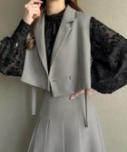 【ジュノア/JUNOAH】のショートベスト+スカートセットアップ ライトグレー|ID: prp329100004594397 ipo3291000000032637301