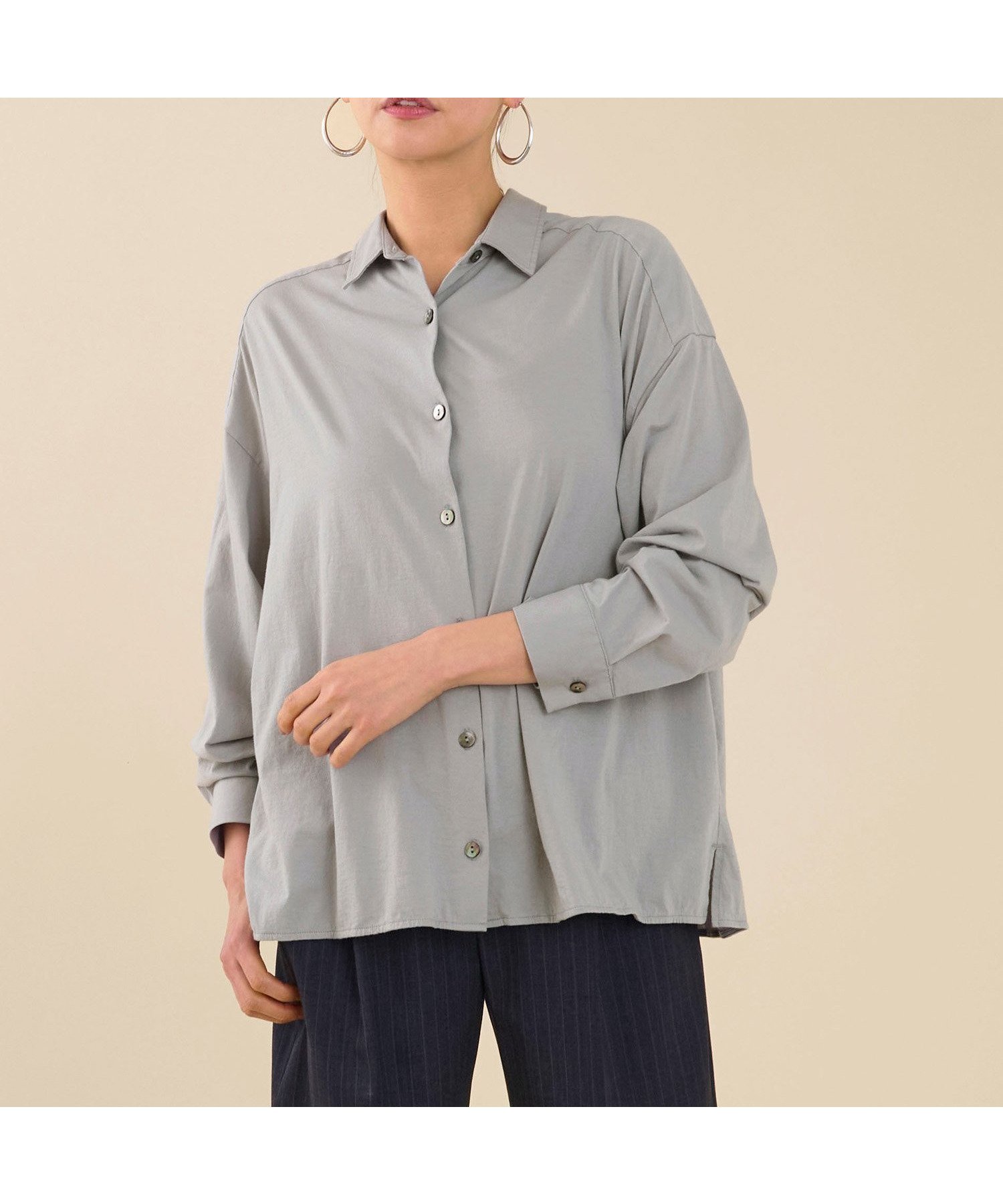【マイカ ディール/MICA & DEAL】の【marmors】ALBINI cut shirt インテリア・キッズ・メンズ・レディースファッション・服の通販 founy(ファニー) 　ファッション　Fashion　レディースファッション　Ladies' Fashion Online　トップス・カットソー　Tops/Tshirt　シャツ/ブラウス　Shirts/Blouses　ロング / Tシャツ　T-Shirts　イタリア　Italy　エアリー　Airy　カットソー　Cut And Sew　シンプル　Simple　トレンド　Trend　人気　Popularity　ベーシック　Basic　おすすめ　Recommend　BLUE-GRAY|ID: prp329100004594400 ipo3291000000032637343