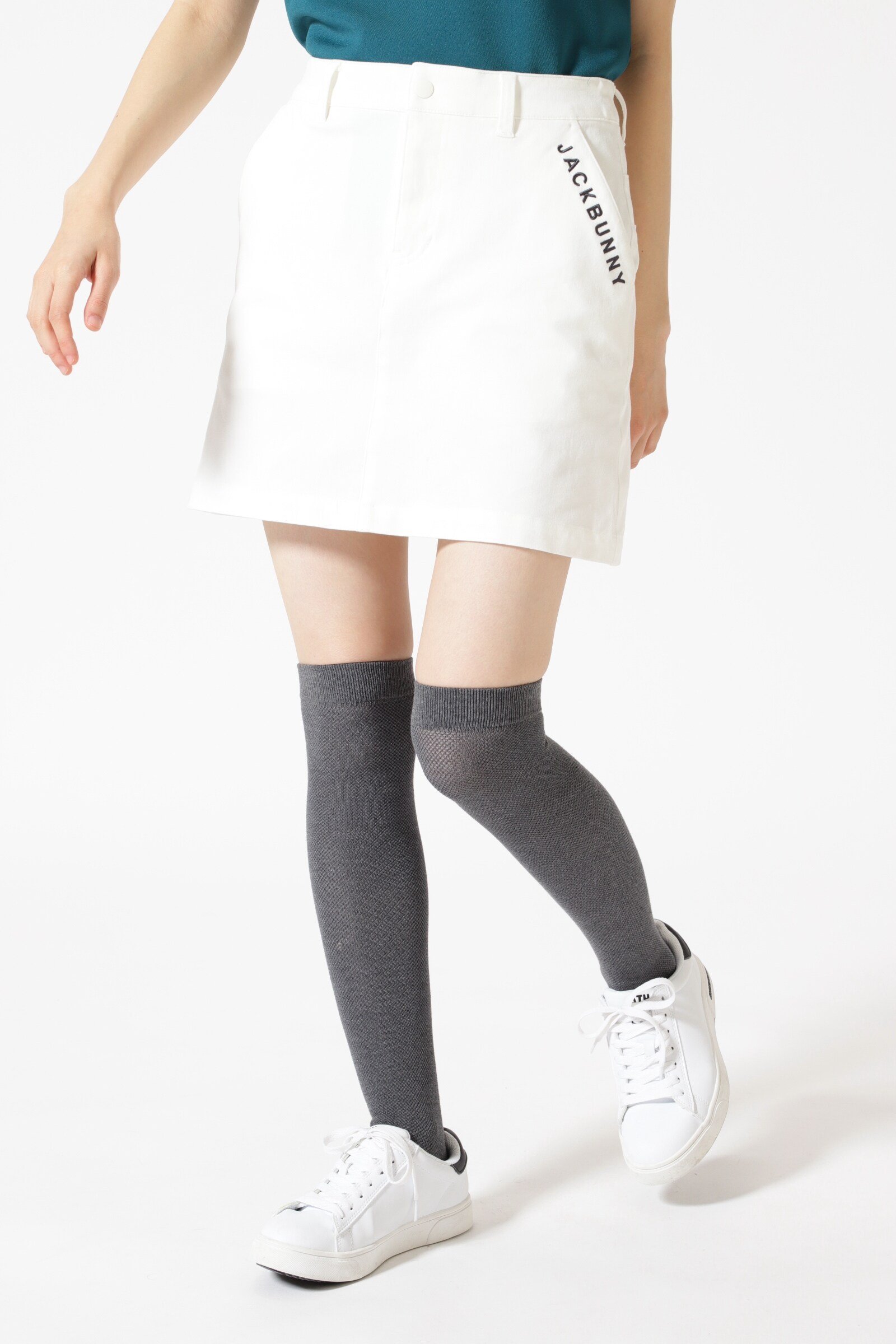 【ジャックバニー/Jack Bunny】の2WAYコットンストレッチスカート インテリア・キッズ・メンズ・レディースファッション・服の通販 founy(ファニー) 　ファッション　Fashion　レディースファッション　Ladies' Fashion Online　スカート　Skirt　アウトドア　Outdoor　ゴルフ　Golf　ストレッチ　Stretch　ワーク　Work　台形　Trapezoid　ホワイト|ID: prp329100004594406 ipo3291000000032637467