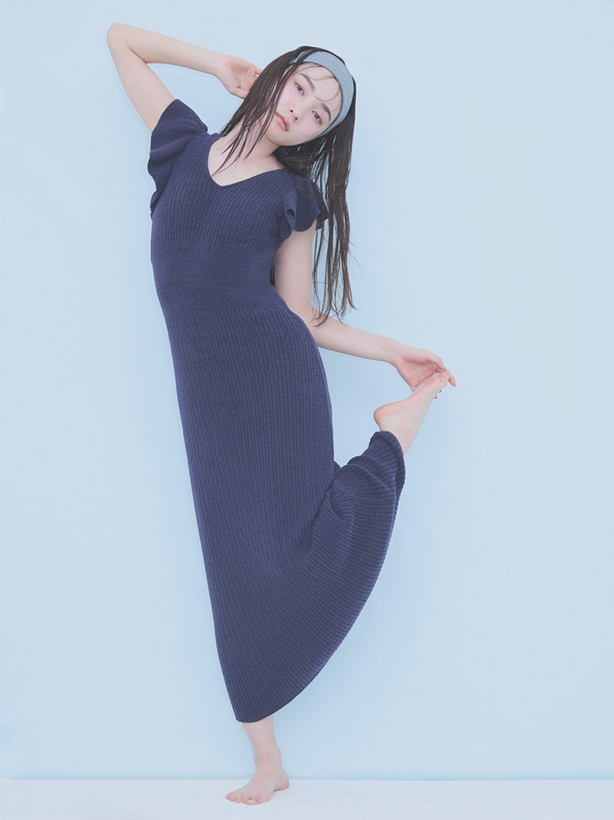 【スナイデル ホーム/SNIDEL HOME】の【SorbetTouch Cool】【接触冷感】ワンピース インテリア・キッズ・メンズ・レディースファッション・服の通販 founy(ファニー) 　ファッション　Fashion　レディースファッション　Ladies' Fashion Online　ワンピース　Dress　なめらか　Smooth　フリル　Frills　リブニット　Rib Knit　人気　Popularity　夏　Summer　定番　Standard　NVY[089]|ID: prp329100004594441 ipo3291000000032638004
